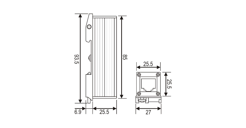 BS RJ45G 48 D(A) Dimension
