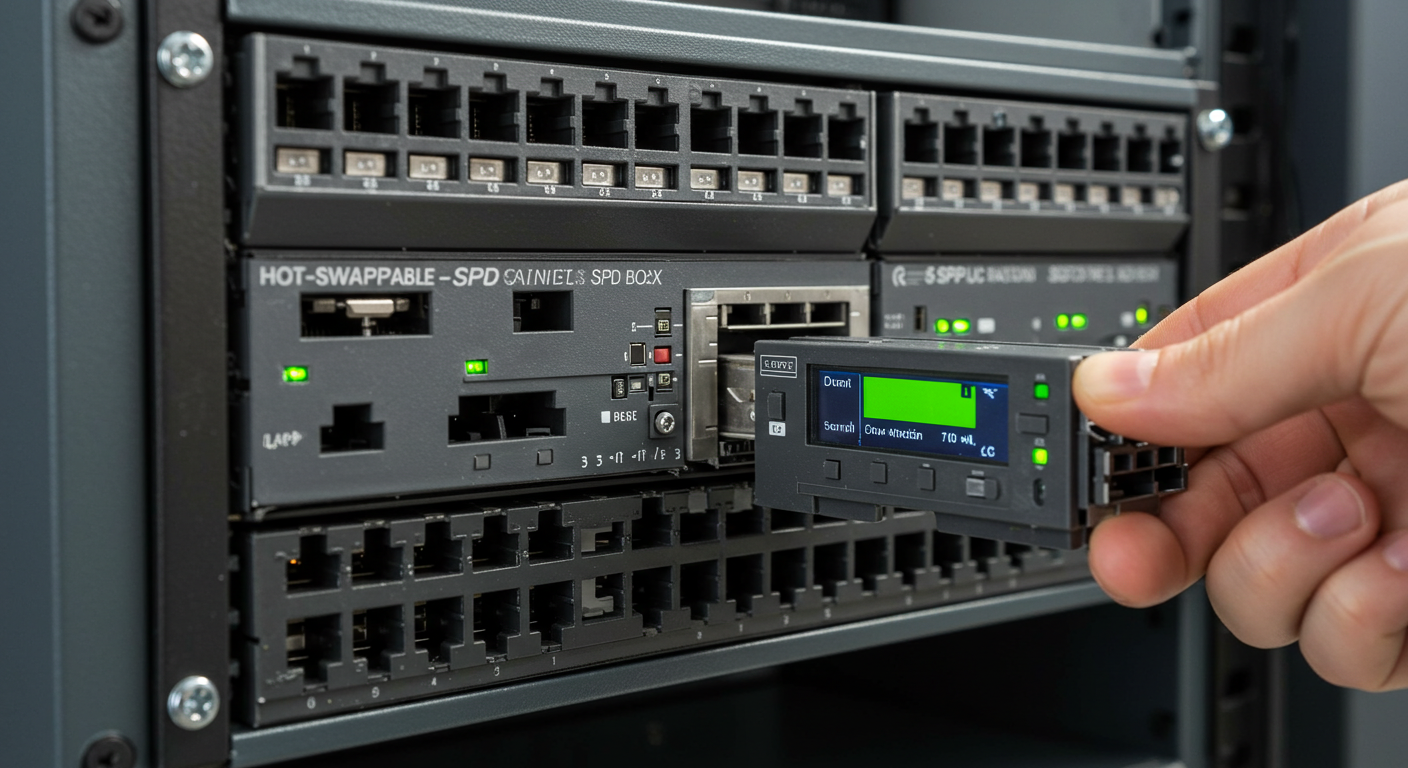 hot-swappable SPD box with status indicator